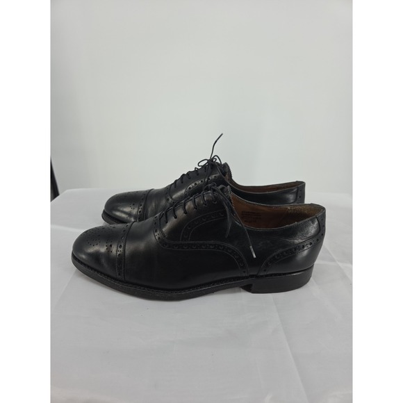BelFiore‎ Dal 1953 Black Oxford Cap Toe Brogue Leather Shoes SZ: 8.5 M Handmade main image 5